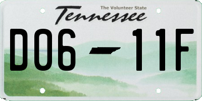 TN license plate D0611F