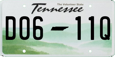 TN license plate D0611Q