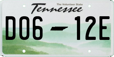 TN license plate D0612E