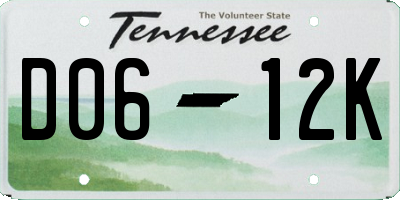 TN license plate D0612K