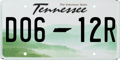 TN license plate D0612R