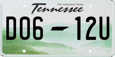 TN license plate D0612U