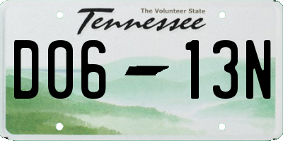TN license plate D0613N