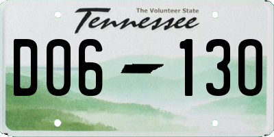 TN license plate D0613O