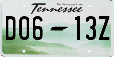 TN license plate D0613Z