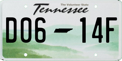 TN license plate D0614F