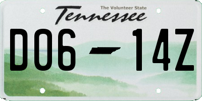 TN license plate D0614Z