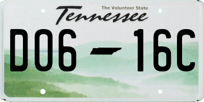 TN license plate D0616C