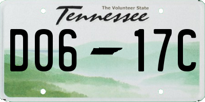 TN license plate D0617C
