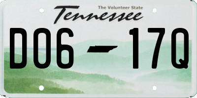 TN license plate D0617Q
