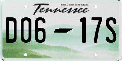 TN license plate D0617S