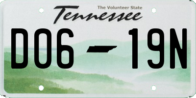 TN license plate D0619N
