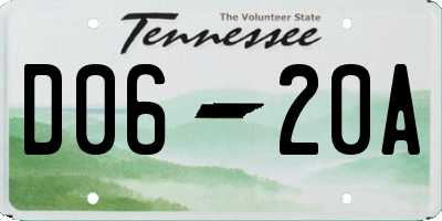 TN license plate D0620A