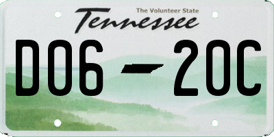 TN license plate D0620C