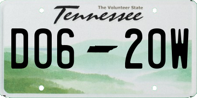 TN license plate D0620W