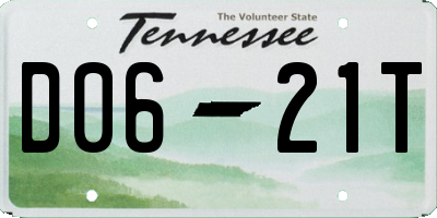 TN license plate D0621T