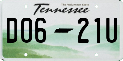 TN license plate D0621U