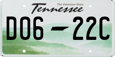TN license plate D0622C