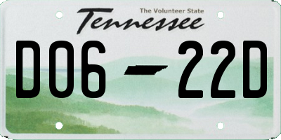 TN license plate D0622D