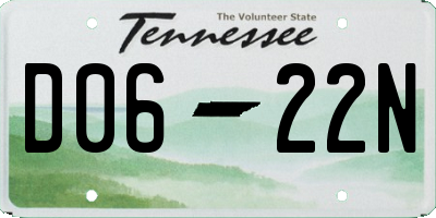 TN license plate D0622N
