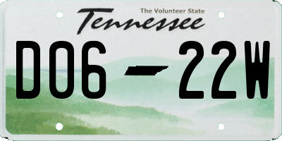 TN license plate D0622W