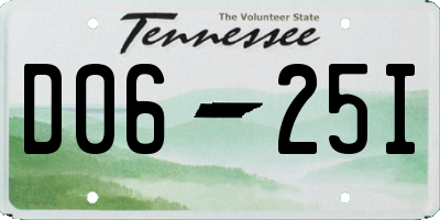 TN license plate D0625I