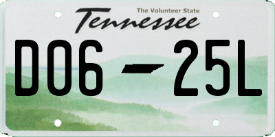 TN license plate D0625L