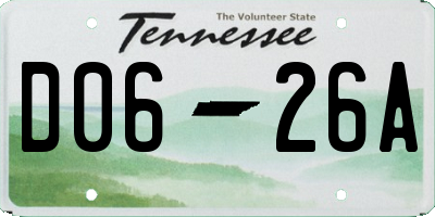 TN license plate D0626A