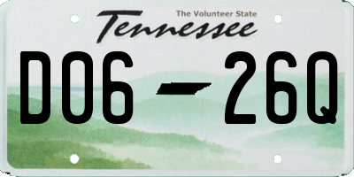 TN license plate D0626Q