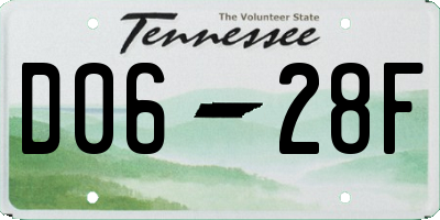 TN license plate D0628F