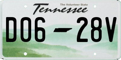 TN license plate D0628V