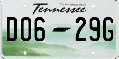 TN license plate D0629G