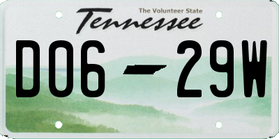 TN license plate D0629W