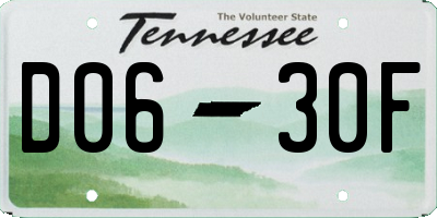 TN license plate D0630F