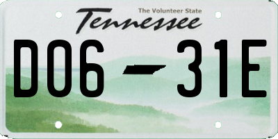 TN license plate D0631E