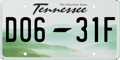 TN license plate D0631F