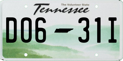 TN license plate D0631I