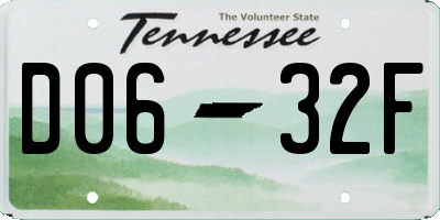 TN license plate D0632F