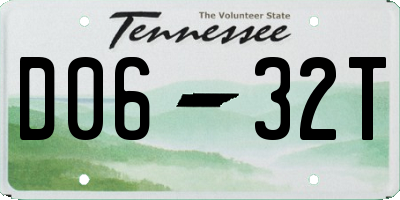 TN license plate D0632T