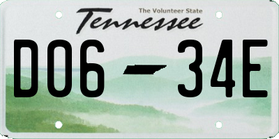 TN license plate D0634E