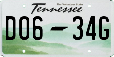 TN license plate D0634G