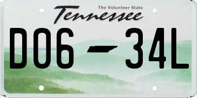 TN license plate D0634L