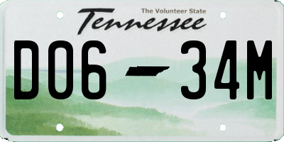 TN license plate D0634M