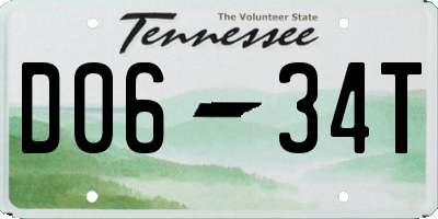 TN license plate D0634T