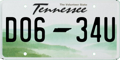TN license plate D0634U