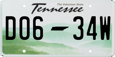 TN license plate D0634W