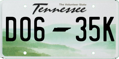 TN license plate D0635K