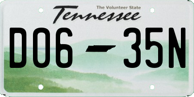 TN license plate D0635N