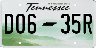 TN license plate D0635R
