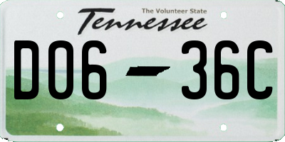 TN license plate D0636C